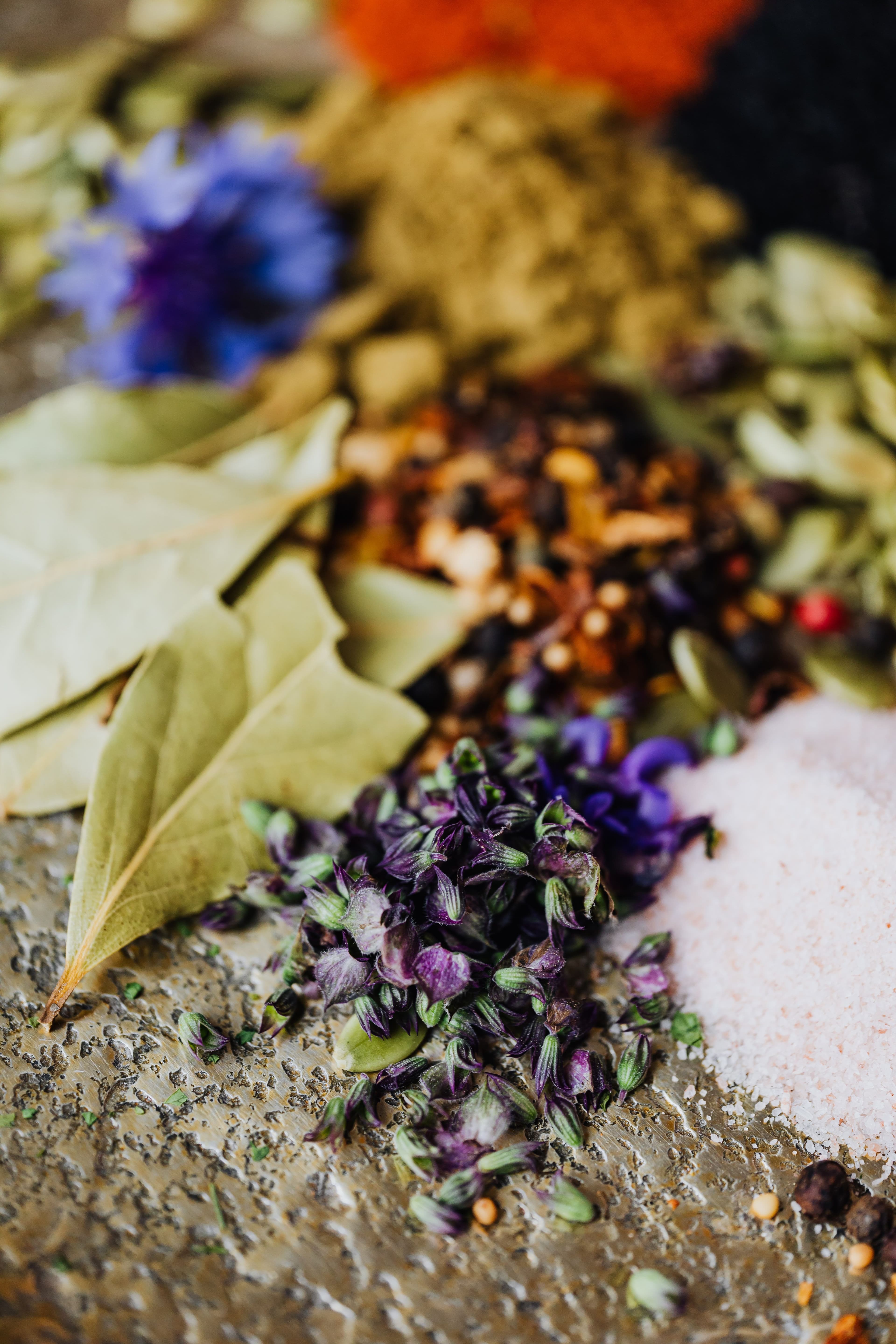 Colorful assortment of premium spices and dry ingredients